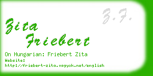 zita friebert business card